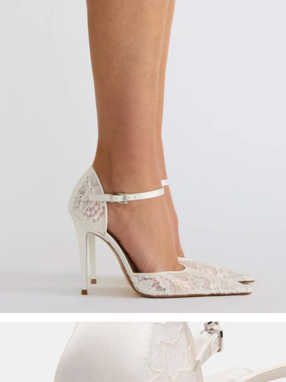 White Lace bridal heels - Never worn